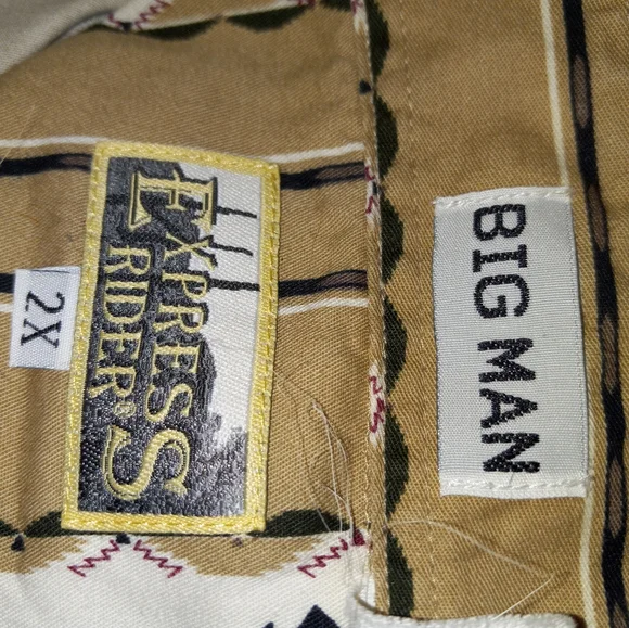 Western Wear Big MAN Long Sleeve Pearl Snap Button Down Shirt - Picture 6 of 6